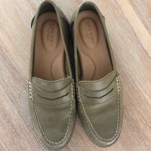 Olive Women’s Sperry Penny Loafers